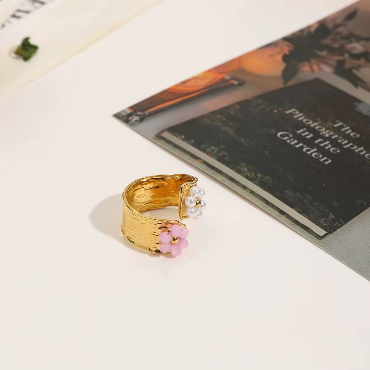 Crystal Floral Ring – Premium Stainless Steel Ring