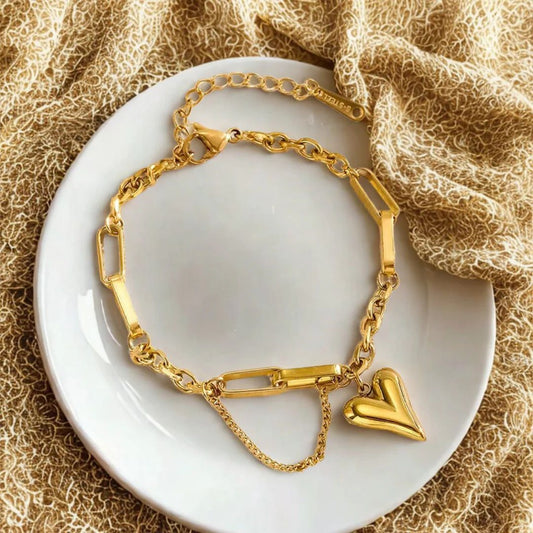 Solid Heart Bracelet – Premium Stainless Steel Bracelet