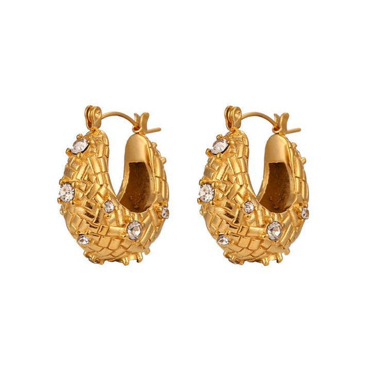 Textured Hoops – Premium Stainless Steel Earrings