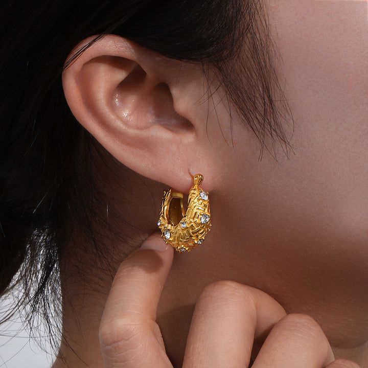 Textured Hoops – Premium Stainless Steel Earrings