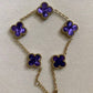 Sea Purple Clover Bracelet – Premium Stainless Steel Bracelet