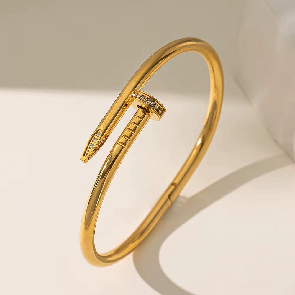 Stoned Nail Cuff Handcuffs – Premium Stainless Steel Bracelet
