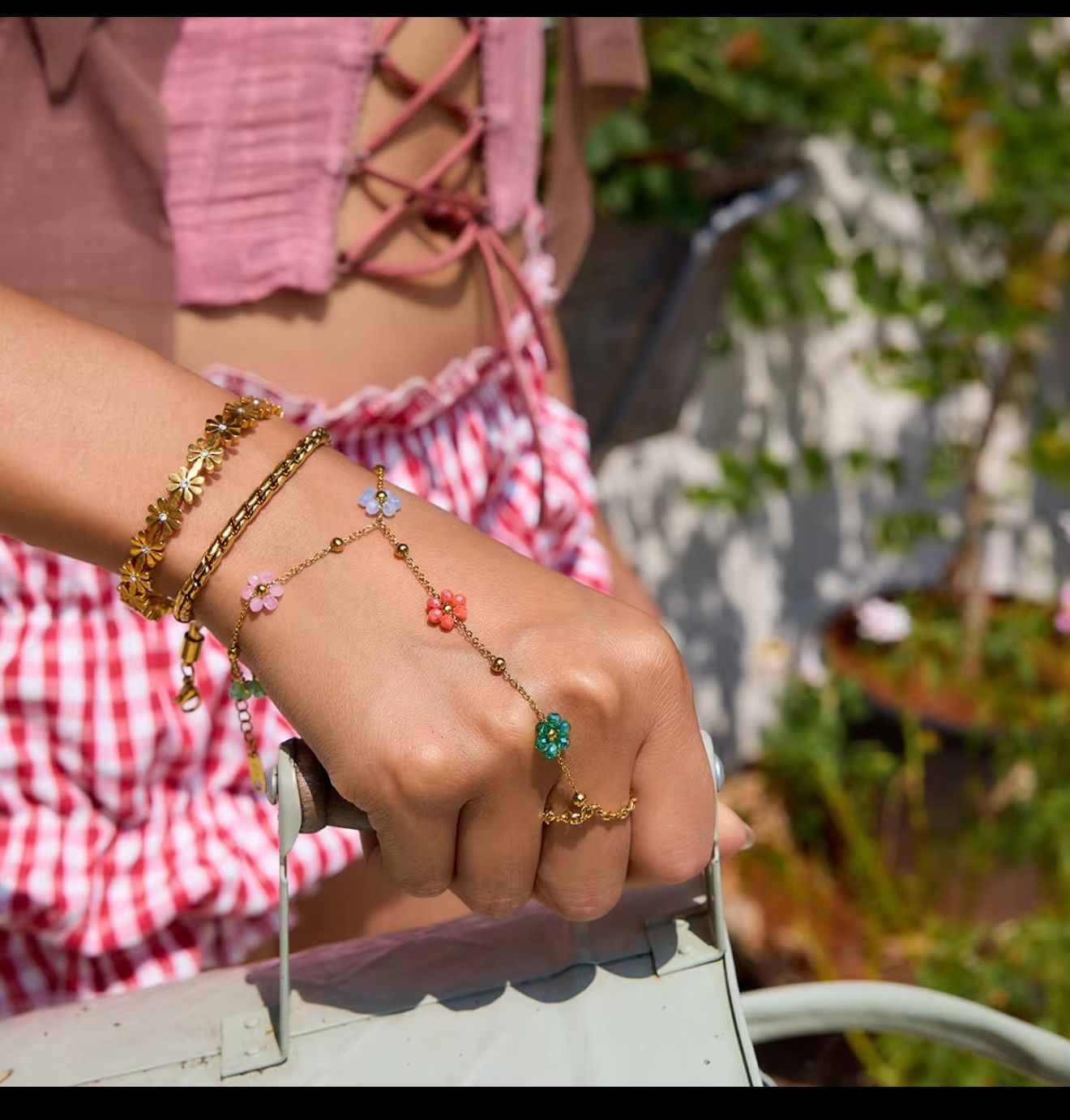 Flora Hand Chain – Premium Stainless Steel Hand Jewelry