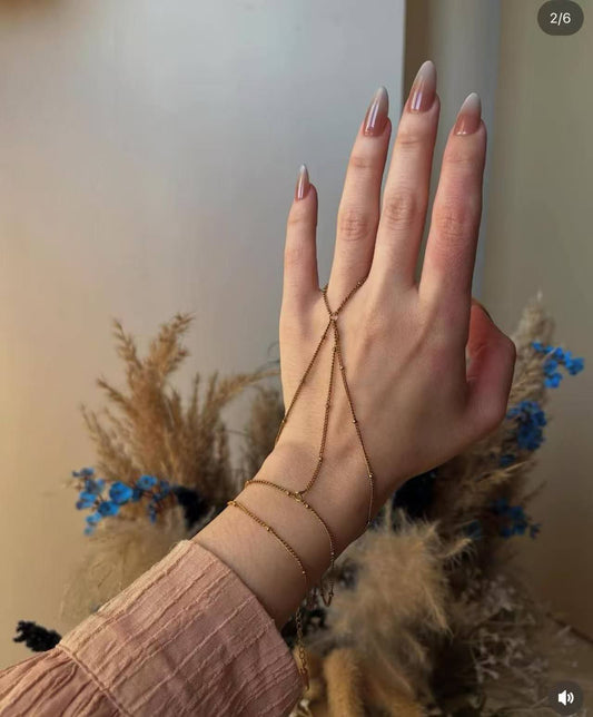 Triple Layered Hand Chain – Premium Stainless Steel Hand Jewelry