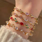 Delicate Tulip Bracelet – Pink, Maroon & Silver | Premium Stainless Steel