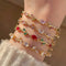 Delicate Tulip Bracelet – Pink, Maroon & Silver | Premium Stainless Steel