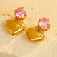 Silver Stoned Heart Earrings – Premium Stainless Steel Earrings