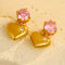 Silver Stoned Heart Earrings – Premium Stainless Steel Earrings