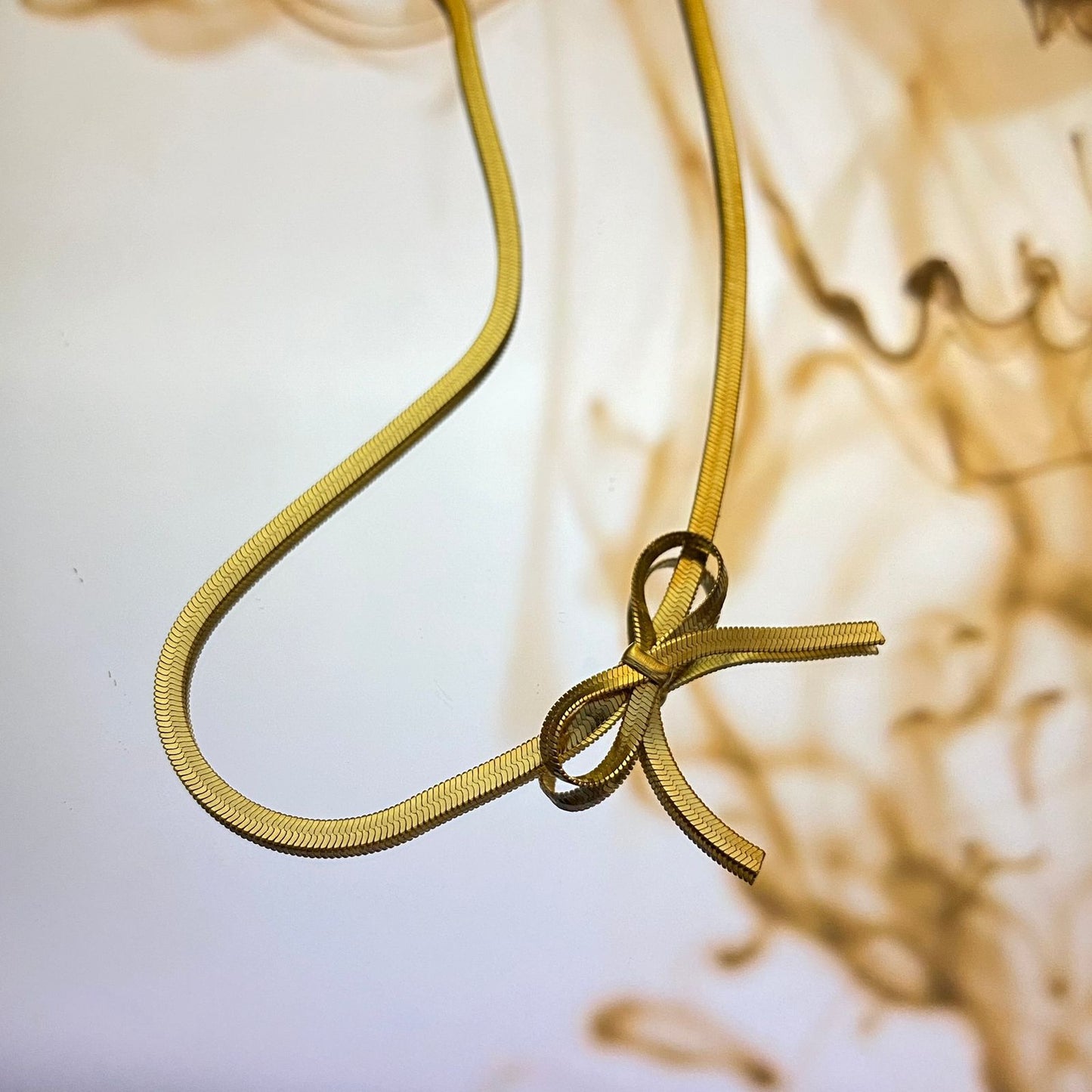 Snake Chain Bow Necklace – Premium Stainless Steel Necklace