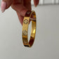 Solid Clover Lining Handcuff Bracelet – Premium Stainless Steel Bangle